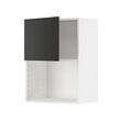 METOD - Wall cabinet for microwave oven, white/Nickebo matt anthracite, 60x37x80 cm