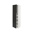 METOD/MAXIMERA - Hi cab w 2 doors/4 drawers, white/Nickebo matt anthracite, 60x60x220 cm