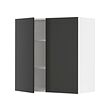 METOD - Wall cabinet with shelves/2 doors, white/Nickebo matt anthracite, 80x37x80 cm