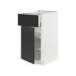 METOD/MAXIMERA - Base cabinet with drawer/door, white/Nickebo matt anthracite, 40x60x80 cm