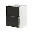 METOD/MAXIMERA - Base cb 2 fronts/2 high drawers, white/Nickebo matt anthracite, 60x60x80 cm