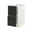 METOD/MAXIMERA - Base cb 2 frnts/2 low/1 md/1 hi drw, white/Nickebo matt anthracite, 40x60x80 cm