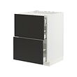METOD/MAXIMERA - Base cab f hob/2 fronts/3 drawers, white/Nickebo matt anthracite, 60x60x80 cm