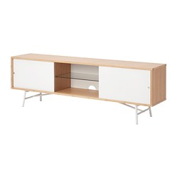 SVENARUM - TV bench with sliding doors, bamboo, 170x35x54 cm