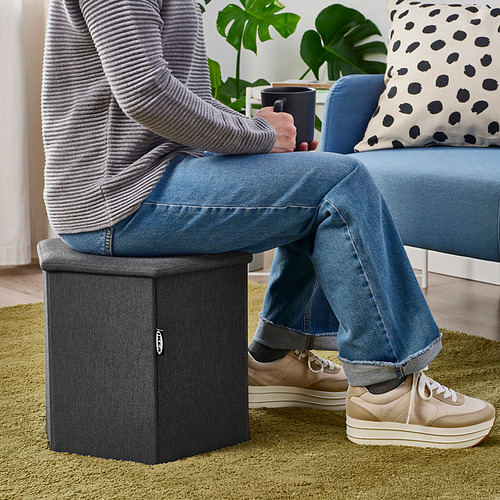 KJUGE pouffe dengan penyimpanan