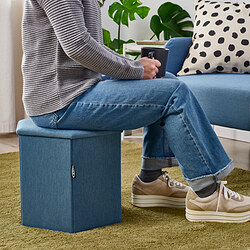 KJUGE - Pouffe with storage, Knisa medium blue