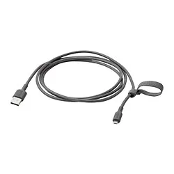 LILLHULT - USB-A ke USB-mikro, abu-abu tua, 1.5 m