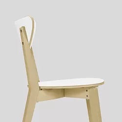 NORDMYRA - Kursi, putih/kayu birch