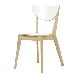 NORDMYRA - Kursi, putih/kayu birch