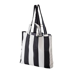 SKYNKE - Kantong belanja, garis-garis/hitam putih, 45x36 cm