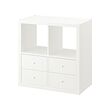 KALLAX - Shelving unit, with 4 drawers/white, 77x77 cm