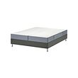 LYNGÖR - Tempat tidur divan, Vesteröy keras/ekstra keras/biru muda abu-abu tua, 180x200 cm