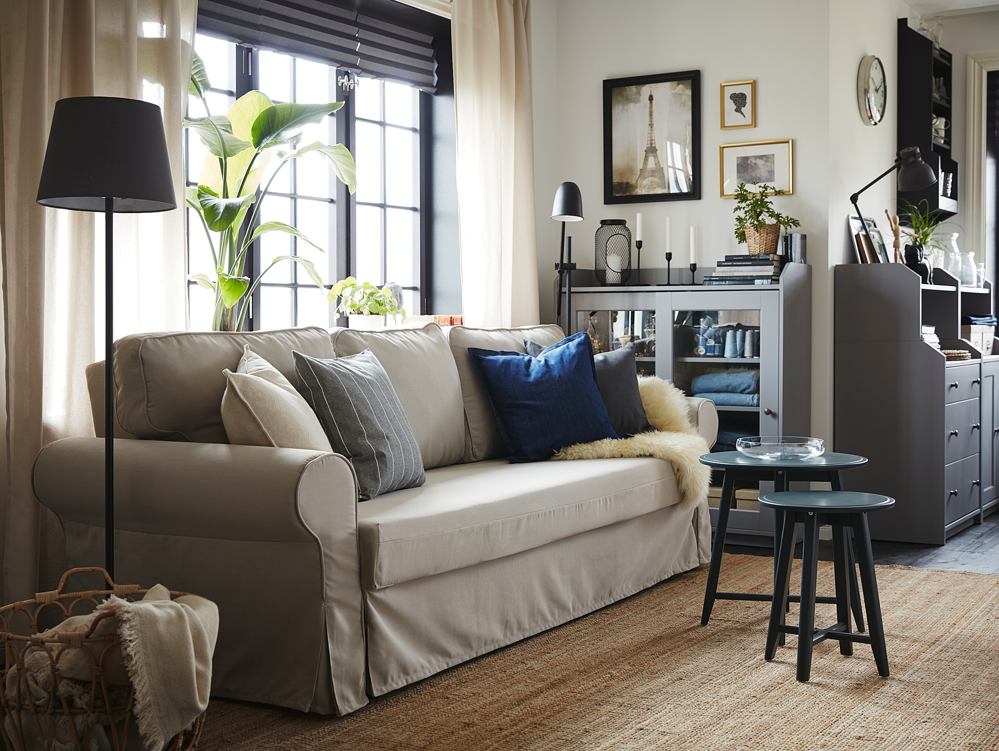 VRETSTORP 3seat sofabed, Totebo light beige IKEA Indonesia