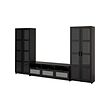 BRIMNES - Kombinasi penyimpanan TV/pintu kaca, hitam, 340x41x190 cm