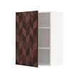 METOD - Wall cabinet with shelves, white Hasslarp/brown patterned, 60x37x80 cm