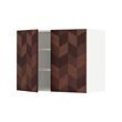 METOD - Wall cabinet with shelves/2 doors, white Hasslarp/brown patterned, 80x37x60 cm