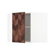 METOD - Corner wall cabinet with shelves, white Hasslarp/brown patterned, 68x37x60 cm