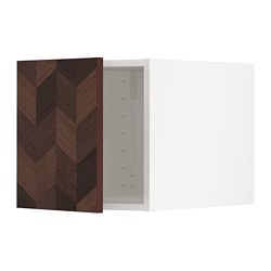 METOD - Top cabinet, white Hasslarp/brown patterned, 40x60x40 cm