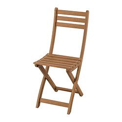 ASKHOLMEN - Chair, outdoor, foldable dark brown