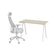 TROTTEN/MATCHSPEL - Desk and chair, beige/white light grey