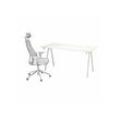 TROTTEN/MATCHSPEL - Desk and chair, white/light grey