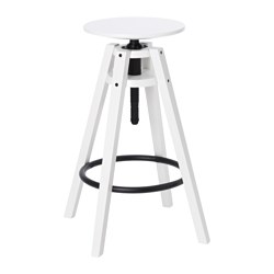 BENGTERIK - Bar stool, white, 63-74 cm