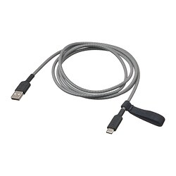 LILLHULT - USB-A to USB-C, black/white, 1.5 m