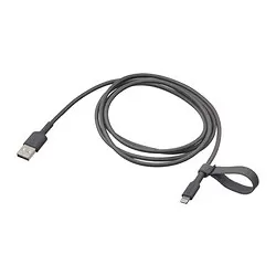 LILLHULT - USB-A ke lightning, abu-abu tua, 1.5 m