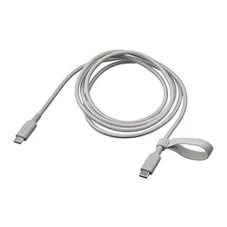 LILLHULT - USB-C ke USB-C, abu-abu muda, 1.5 m