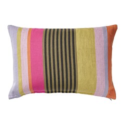 MÄVINN - Sarung bantal kursi, garis-garis aneka warna, 40x58 cm