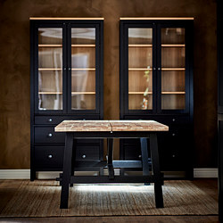 SKOGSTA - Table, acacia/black, 160x81x74 cm