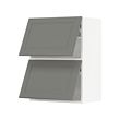 METOD - Wall cabinet horizontal w 2 doors, white/Bodbyn grey, 60x37x80 cm