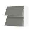 METOD - Wall cabinet horizontal w 2 doors, white/Bodbyn grey, 80x37x80 cm