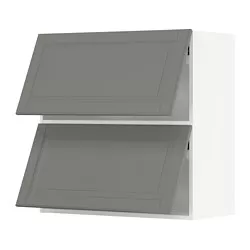 METOD - Kbnt dinding horizontal dg 2 pintu, putih/Bodbyn abu-abu, 80x37x80 cm