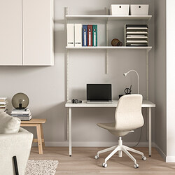 BOAXEL/LAGKAPTEN - Shelving unit with table top, white, 125x62x201 cm