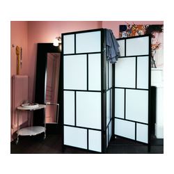 RISÖR - Room divider, white/black, 216x185 cm