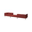 LILLEHEM - 6-seat modular sofa, Gunnared/brown-red metal