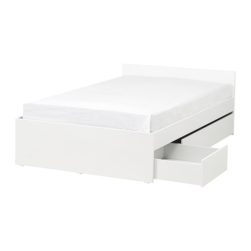VIHALS Rangka tempat tidur + 2 boks