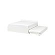 VIHALS - Bed frame with 1 trundle bed, white/Luröy, 160x200 cm