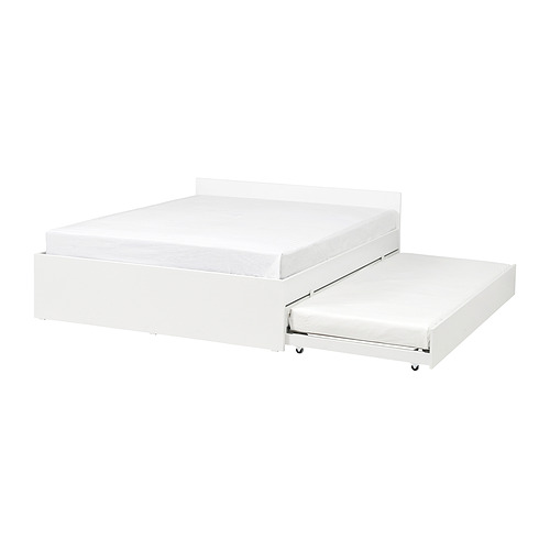 VIHALS bed frame with 1 trundle bed