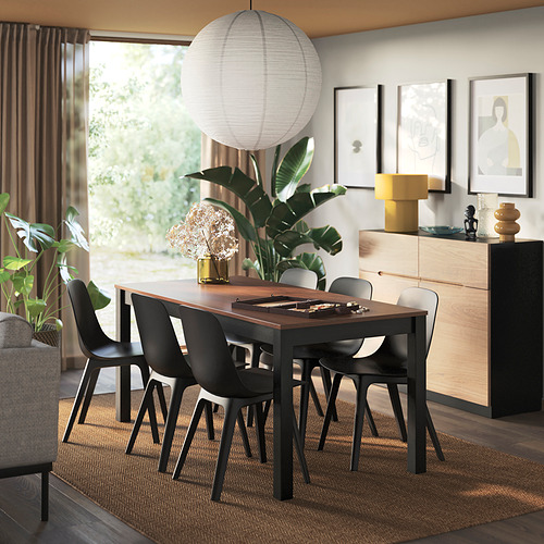 ODGER/ÅLHULT table and 6 chairs