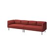 LILLEHEM - 4-seat modular sofa, Gunnared/brown-red metal