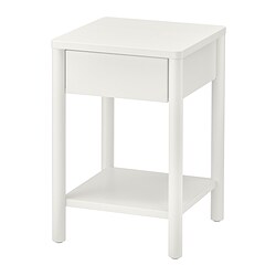 TONSTAD - Meja samping tempat tidur, putih pudar, 40x40x59 cm