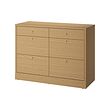 TONSTAD - Lemari 6 laci, veneer kayu oak, 120x47x90 cm