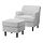 ROCKSJÖN - armchair with footstool, Klovsta grey/white | IKEA Indonesia - PE922651_S1