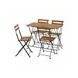 TÄRNÖ - Meja+4 kursi, luar rg., hitam/diwarnai cokelat muda