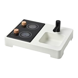 STENMUS - Mini-play kitchen, white/black
