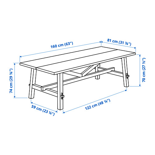 SKOGSTA Measurement Illustration