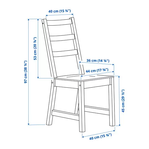 NORDVIKEN Measurement Illustration