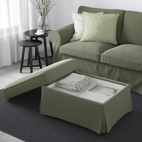 EKTORP footstool with storage Hakebo grey green IKEA Indonesia